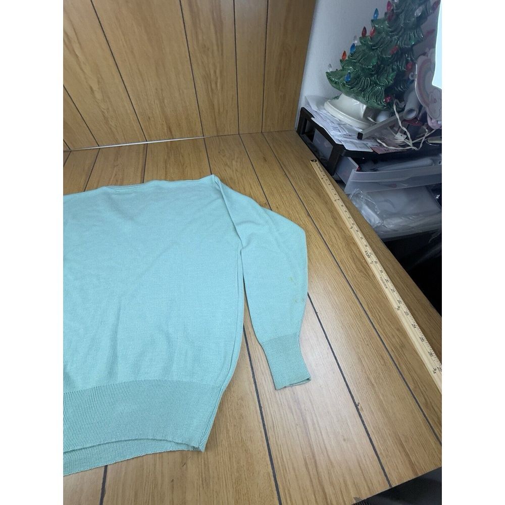 Vintage Izod V-Neck Pullover Sweater Green USA Made‎ 100% Acrylic Mens XL - Picture 14 of 16
